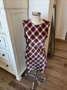 NWT DÔEN M Alamere Norfolk plaid silk dress